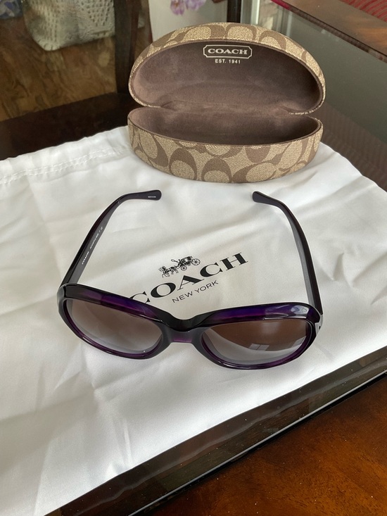 Coach Purple and Brown Gradient Oversized Women\'s Sunglasses